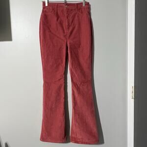 Old Navy Corduroy Flare Pants Womens 6 High Rise Rust Red
